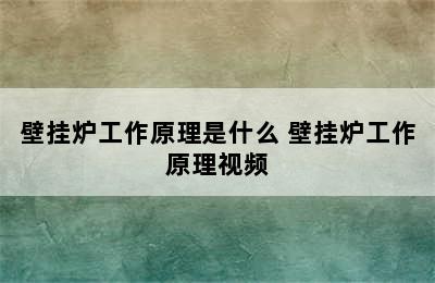 壁挂炉工作原理是什么 壁挂炉工作原理视频